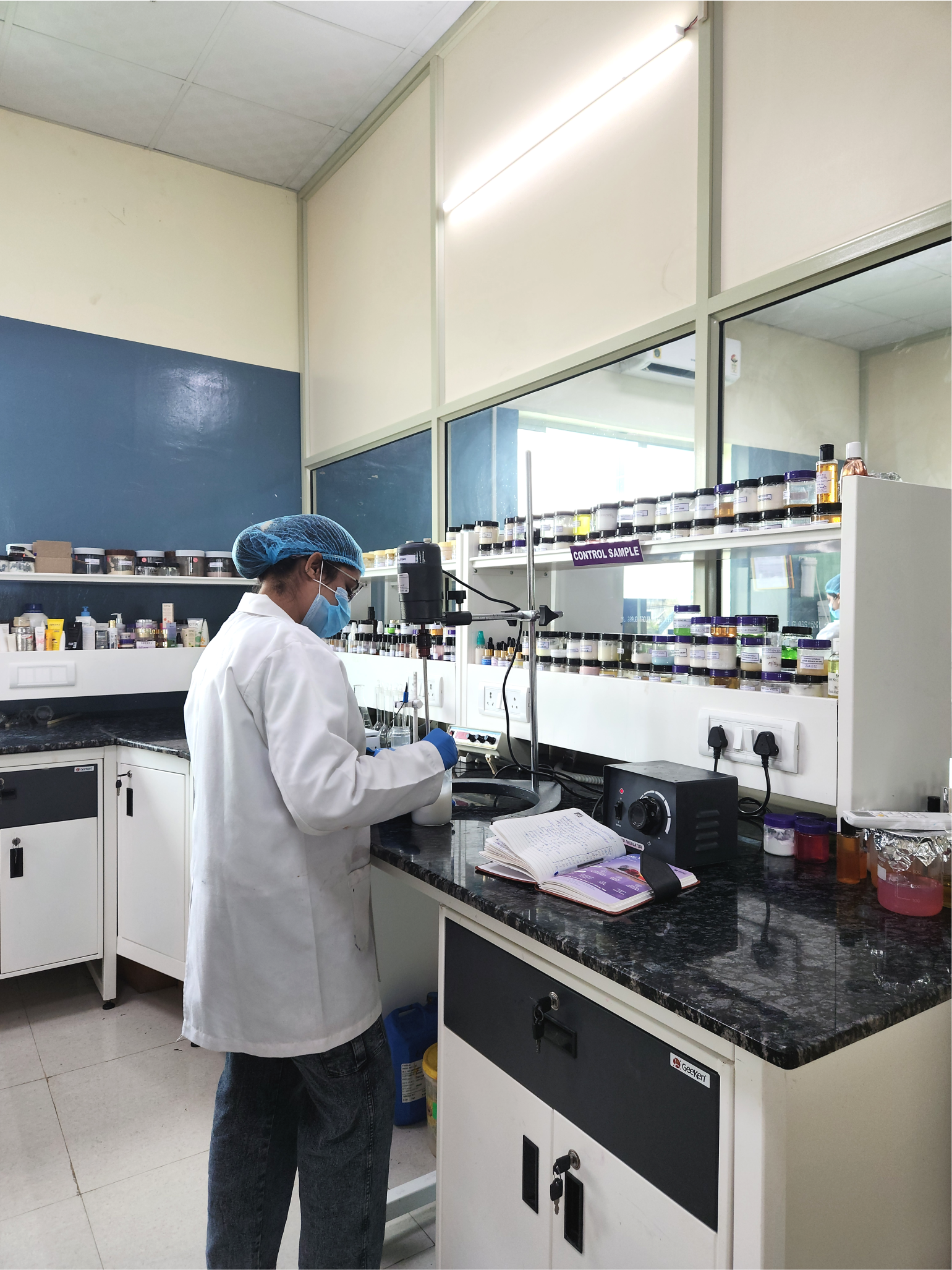 Chemist at work in lab